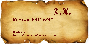 Kucsma Máté névjegykártya